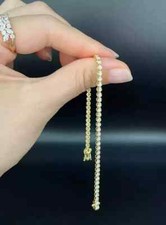 2Ct Round Cut VS/G Lab-Grown Diamond Women Tennis Bracelet 7" 10K Yellow Gold