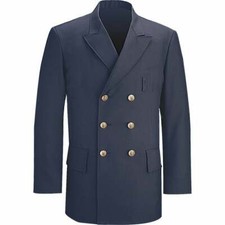 FLYING CROSS 38804 COMMAND MENS 38 SHORT DOUBLE BREASTED DRESS COAT SILVER F.D.