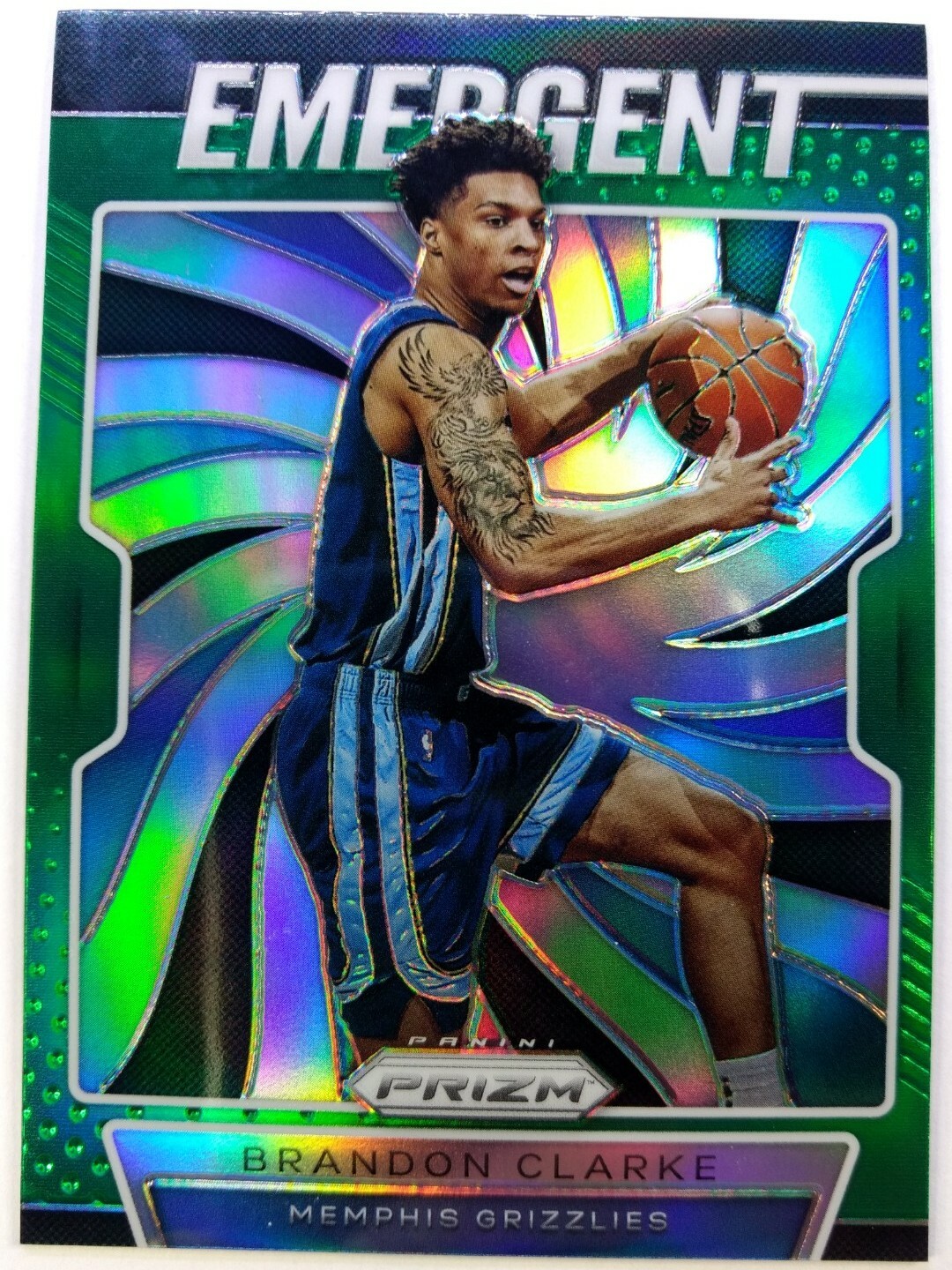 2019-20 Panini Prizm Emergent Green Brandon Clarke Rookie RC #28, Grizzlies