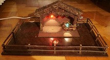Krippe elektrisch beleuchtet Holz ohne Figure...
