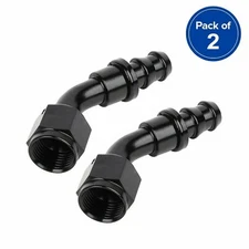 2PCS 10AN Push Lock 45 Degree Hose End Fitting/Adaptor For/Oil/Fuel/Water/Air