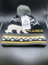 Alaskan Knit Grey/Black Beanie Bear One Size