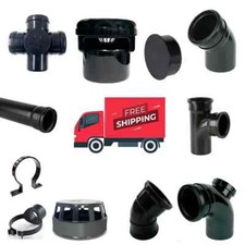 110mm BLACK SOIL PIPE FITTINGS FREE DELIVERY | Bend | Access | Boss | PUSH FIT