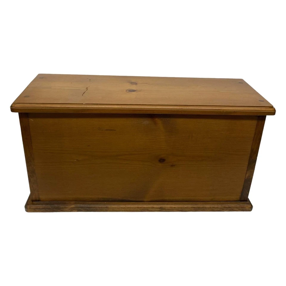 Rustic Wooden Tabletop Storage Box Bear Art Display Shelf Farmhouse Decor - Image 4 of 4