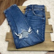 Pilcro Anthropologie Slim Straight Distressed Crop Jeans Size 30