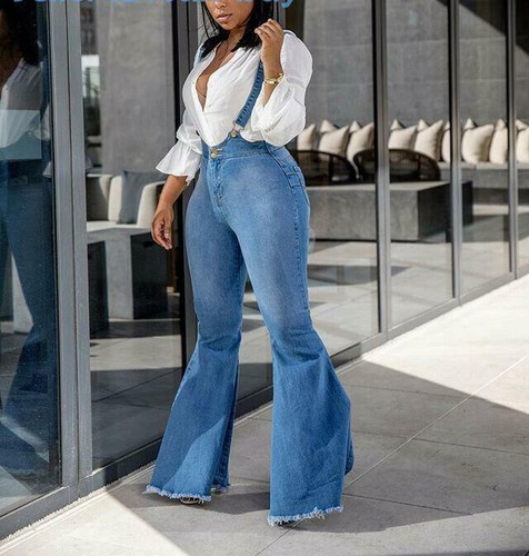 Women Jumpsuits Bell Bottom Denim 