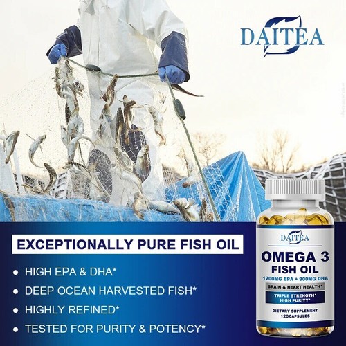 Omega-3 Capsule Olio di Pesce - Supporto Cuore, Cervello, Occhi e Immunitario - Con DHA/EPA - Foto 2 di 12
