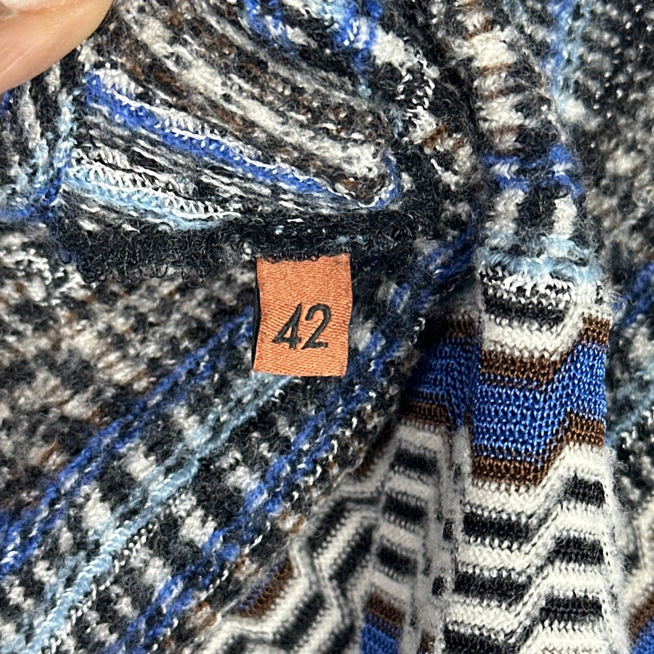 VETEMENTS Abito Missoni donna 42 US 6 misto lana manica corta tubino geometrico bodycon
