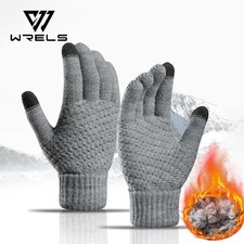 Women Men Warm Winter Touch Screen Gloves Stretch Classical Knit Mittens Wool Fu