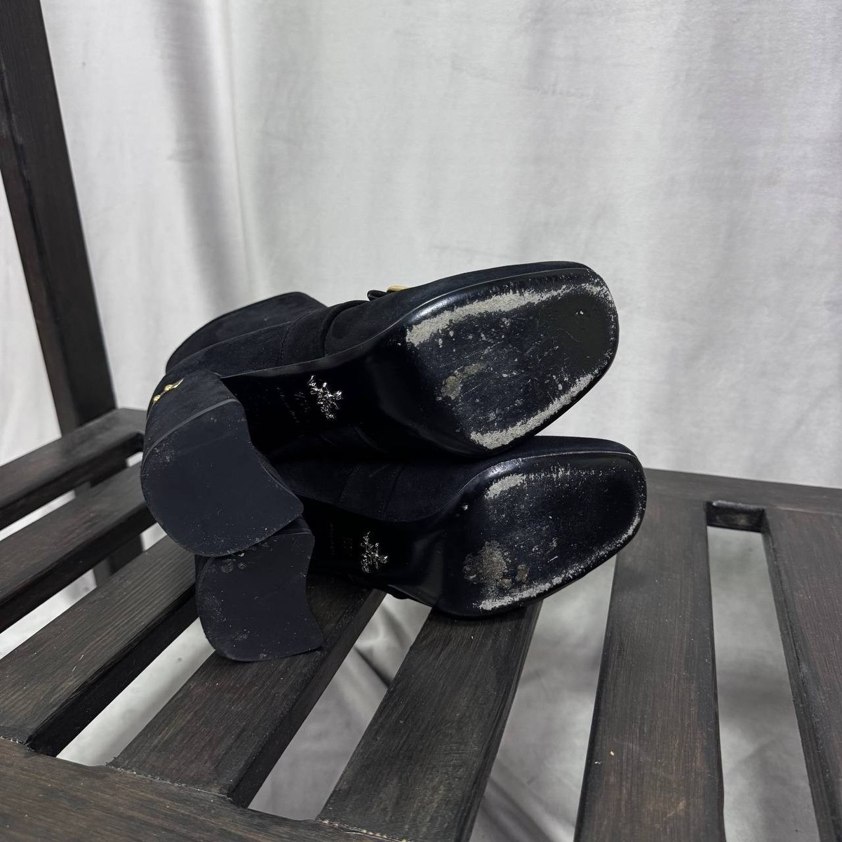 Prada Suede Ankle Boots with Gold Buckles Size 36.5 EU | eBay