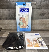 Jobst UltraSheer classic Black Close-Toe Thigh High CT  15-20mmHg X-large