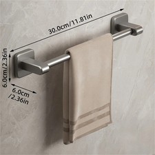 Bathroom Towel Holder Self Adhesive No Drill Towel Bar White Gray