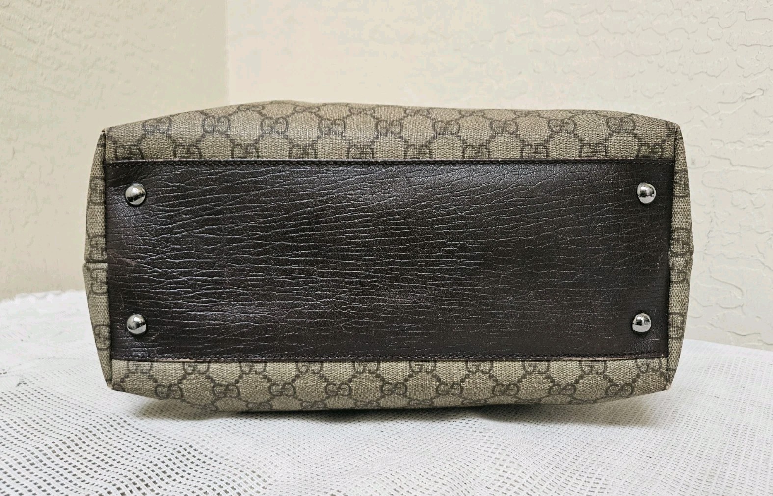 GUCCI GG Coated Canvas Handbag Tote Bag AUTHENTIC thumbnail 9