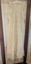 Antique Victorian Edwardian Christening Gown Embroidered Eyelet 40 " Long