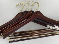 Nordstrom Wood Cherrywood Suit / Coat / Jacket Wooden and Gold Hangers Lot Of 8