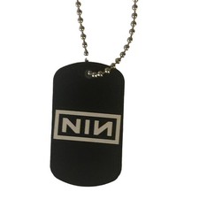 Nine Inch Nails NIN Band Engraved Aluminum Dog Tag with Necklace