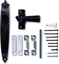 Colonial Tie down Push Button Door Latch for Screen and Storm Doors, Black