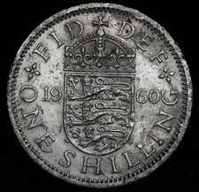 Pièce De Monnaie De Un Shilling Anglais De 1960