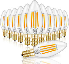 90 CRI Candelabra LED Light Bulbs 60 Watt, 2700K Warm White, E12 LED Bulb Dimmab