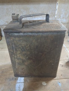 Vintage Shell Mex BP Petrol Fuel Can With Lid