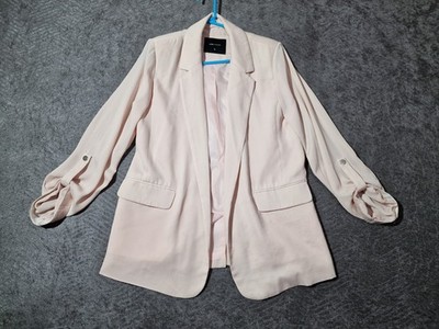  Lcw vision Women Pink Blazer Jacket Size M Casual Open Fron Roll Tab Sleeve