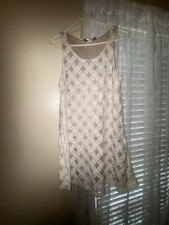 SJS Women's M Tank Dress Midi Round Neck Sleeveless Sheer