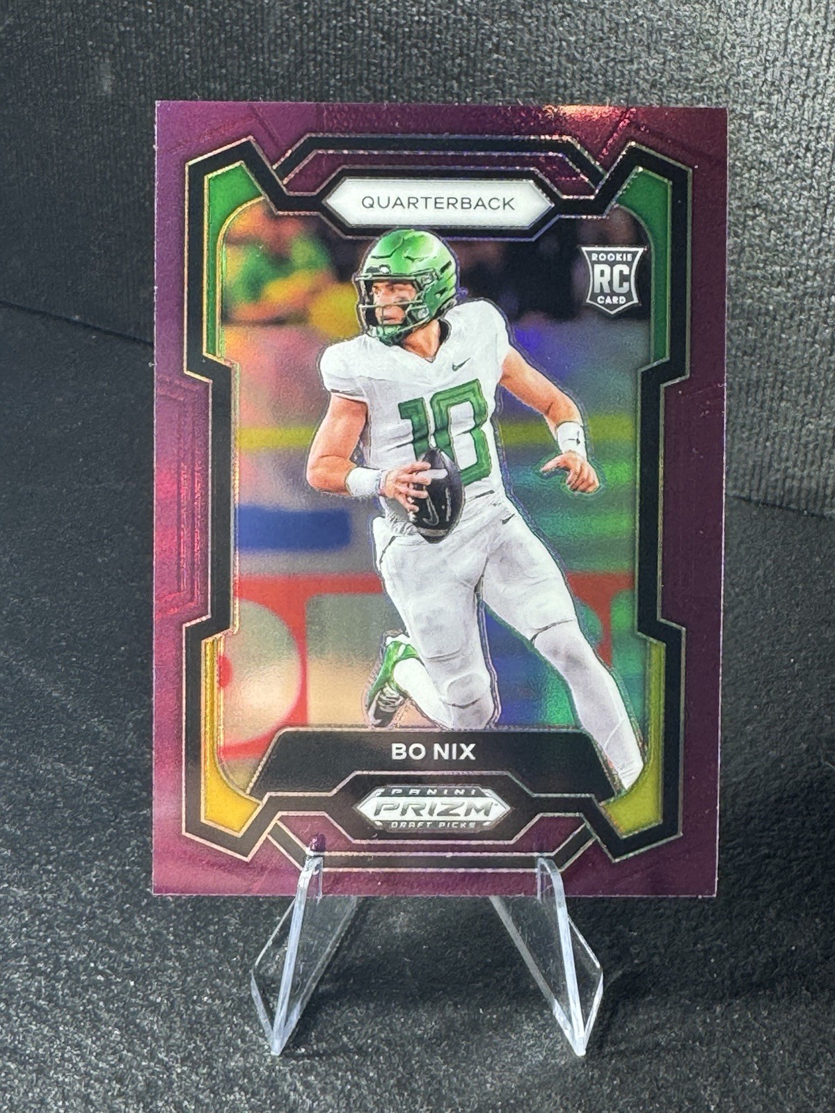2024 Panini Prizm Draft Picks - Bo Nix #105 Purple Prizm /75 (RC)