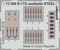 Eduard Accessories 73568 - 1:72 B-17G Seatbelts Steel For Airfix - ÄTzsatz - Neu