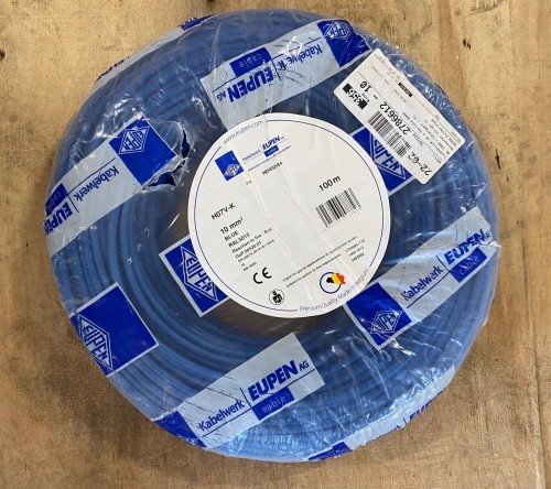 Kabelwerk Eupen H07V-K 10 mm² blau Aderleitung 1 m