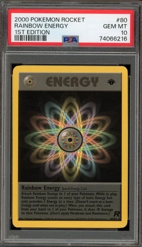 Pokemon Rainbow Energy Team Rocket 1st Edition NON Holo Rare #80 PSA 10 Gem Mint