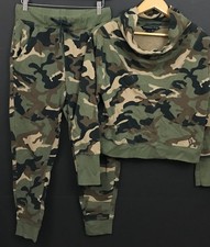 Veronica Beard Green Camo Jogger Sweatpants And Sweatshirt 2 Piece Set Size S