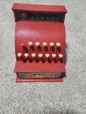 1950's Red Tom Thumb Toy Cash Register Metal Western Stamping Co. Excellent Cond