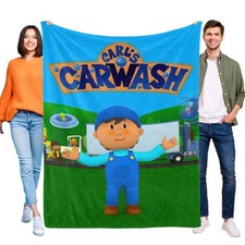 Carl's Car Wash Blanket Soft Flannel Bed Sofa Throw Birthday Gift