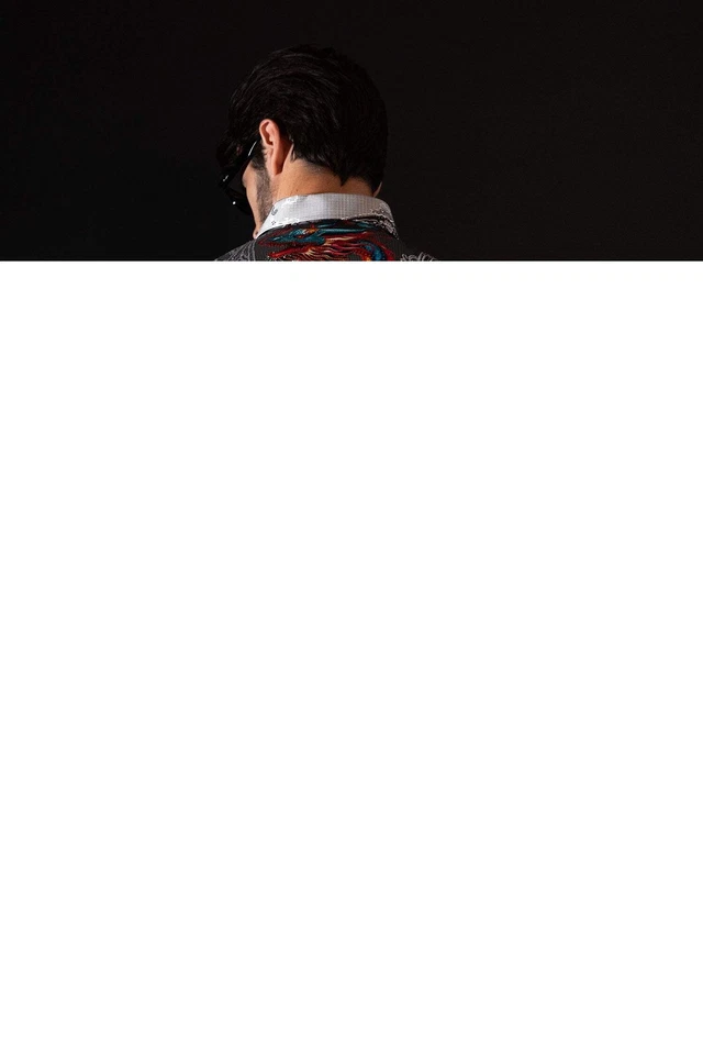 Camisas Barabas Para Hombre Estrás Paisley Dragon Manga Larga 4SPR02 Foto 4 de 4