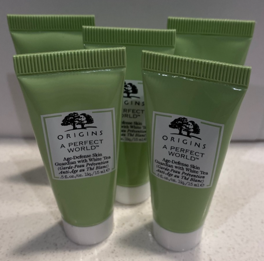 5 x Origins A PERFECT WORLD Age-Defense SKIN GUARDIAN w/ WHITE TEA