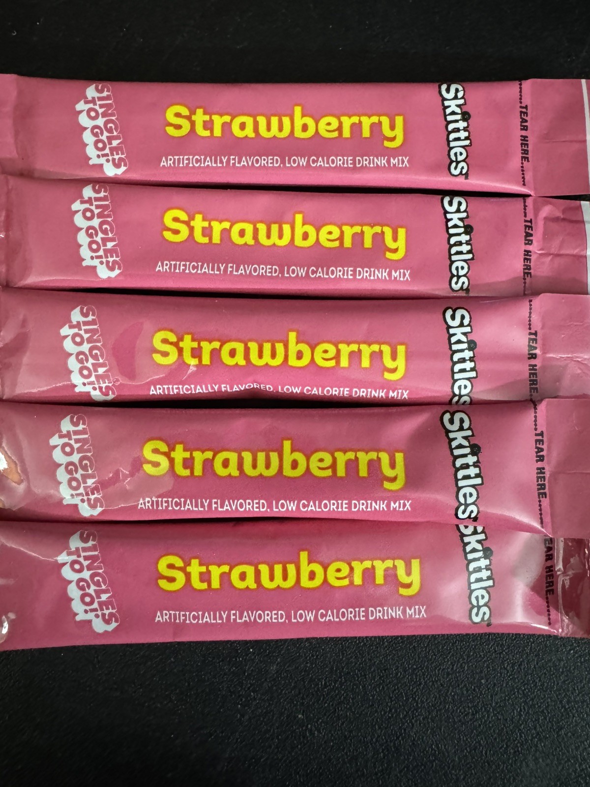 50 Packets Of Sugar Free Skittles PINK Strawberry Flavor Dri