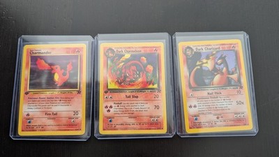 Dark Charizard 4/82 Holo, Charmander, Dark Charmeleon 1st | Team Rocket, Pokemon