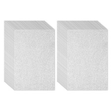 20 Sheets 2mm Glitter Foam Sheet, 16" x 12" Silver Sparkle EVA Paper