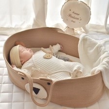 Baby Moses Korb Tragbare Babybett Handheld Infant Carrycot Khaki-bär Baumwolle