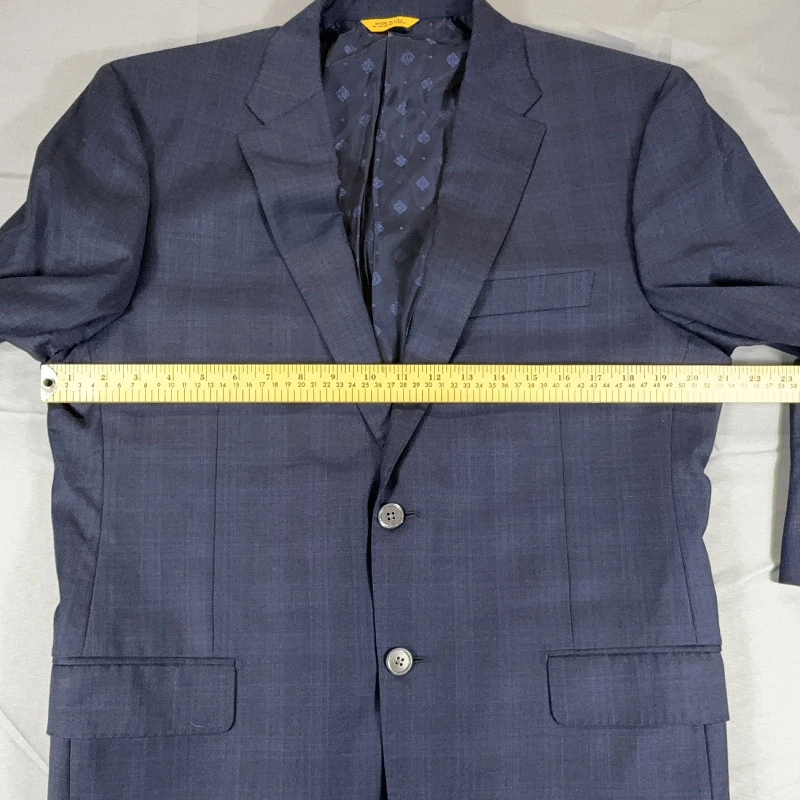 Hickey Freeman Tasmanian Super 150's Blazer Men's Blue Wool Tweed Formal Jacket - product detail image 11