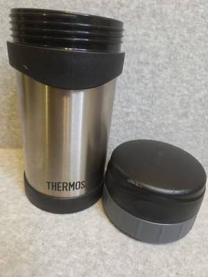 Thermos 16 oz. Insulated Stainless Steel Food Jar  Gray/Black Travel Lunch 