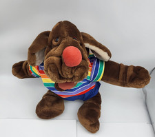 Vtg 1981 Ganz Bros Wrinkles The Dog Hand Puppet Plush Rainbow Shirt
