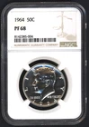1964 NGC PR68 90% SILVER KENNEDY HALF DOLLAR ~ FABULOUS ~ 1c START