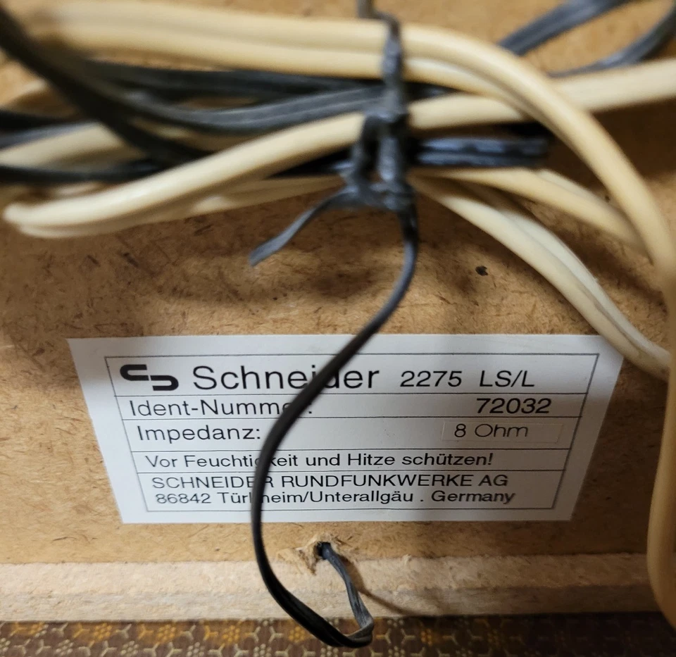 Lautsprecher 2 Stück schwarz für Stereoanlage Schneider Midi 2275 oder ähnliche - Bild 4 von 4