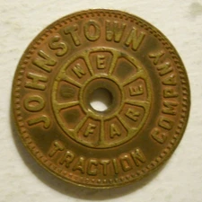 Johnstown Traction Company (Pennsylvania) transit token - PA495P