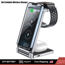 3in1 Wireless Charger Fast Charging Station Dock For Apple Watch Air Pods iPhone