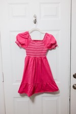 Mini Boden Girls Pink Dress White Stitching Size 9/10Y