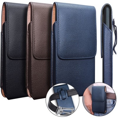 Leather Phone Holster for iPhone 16e 17 Pro Max Cell Phone Case with Belt Clip