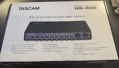 TASCAM US-800 USB 2.0 Audio Midi Interface With Box