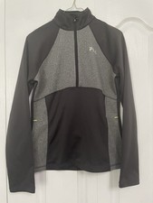 NWOT Women  s Fila Sport Track 3/4 Zip Up Grey Thumbholes  Pockets Size Small